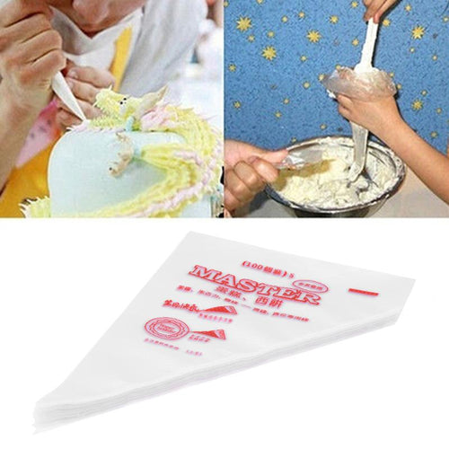 100 Unids / lote Desechables Piping Bag Boquilla Pastelería Bolsas DIY Fondant Cake Decorating Herramientas de Cocina Para Hornear Accesorios